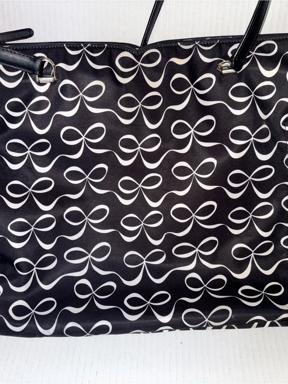 Kate Spade Black and White Bow large Tote